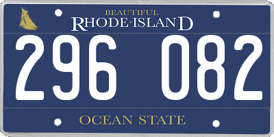 RI license plate 296082