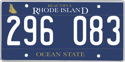 RI license plate 296083