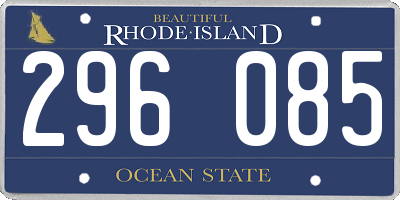 RI license plate 296085