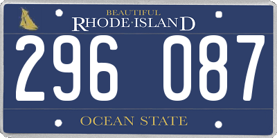 RI license plate 296087