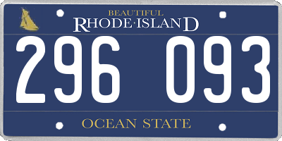 RI license plate 296093