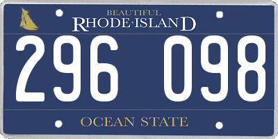RI license plate 296098