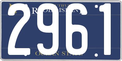 RI license plate 2961