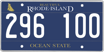 RI license plate 296100