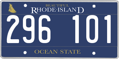 RI license plate 296101