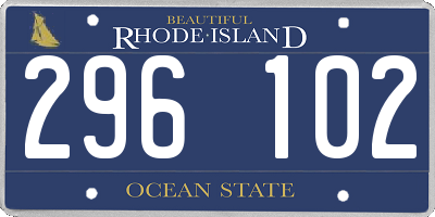 RI license plate 296102