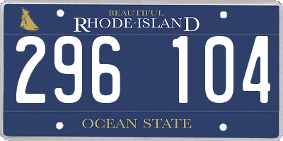 RI license plate 296104