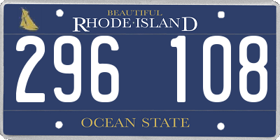 RI license plate 296108
