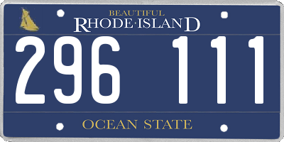 RI license plate 296111