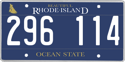 RI license plate 296114
