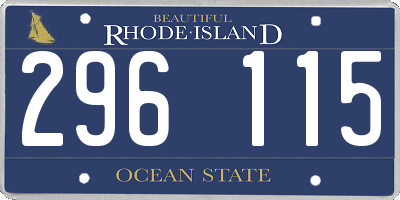 RI license plate 296115