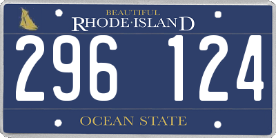 RI license plate 296124