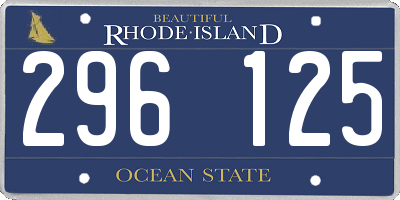 RI license plate 296125