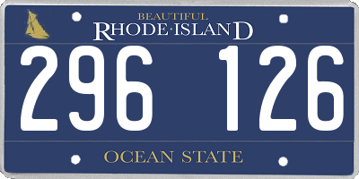 RI license plate 296126