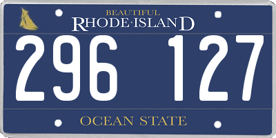 RI license plate 296127