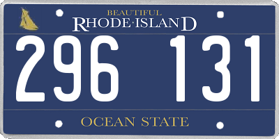 RI license plate 296131