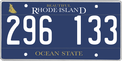 RI license plate 296133