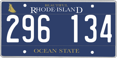 RI license plate 296134