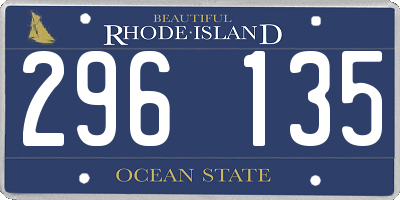 RI license plate 296135