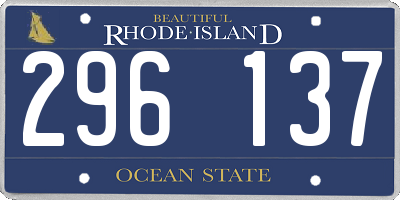 RI license plate 296137