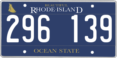 RI license plate 296139