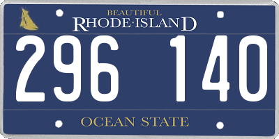 RI license plate 296140