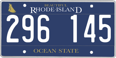 RI license plate 296145
