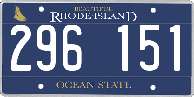 RI license plate 296151