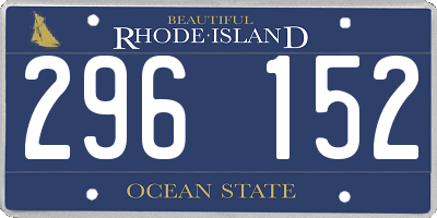 RI license plate 296152