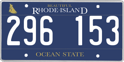 RI license plate 296153