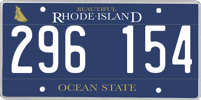 RI license plate 296154