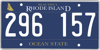 RI license plate 296157