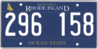 RI license plate 296158