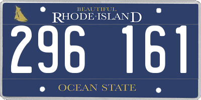 RI license plate 296161
