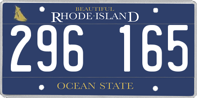 RI license plate 296165