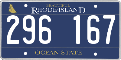 RI license plate 296167