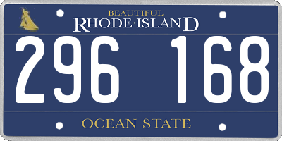 RI license plate 296168
