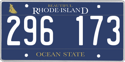 RI license plate 296173