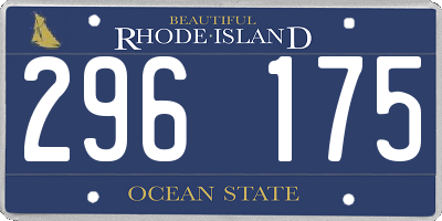 RI license plate 296175