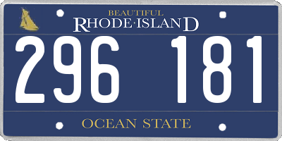RI license plate 296181