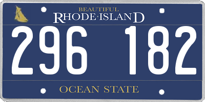 RI license plate 296182