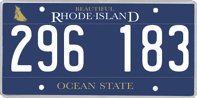 RI license plate 296183