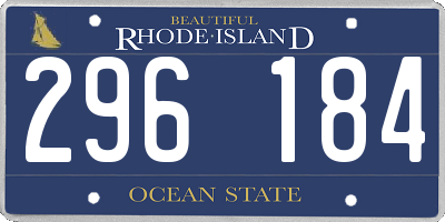 RI license plate 296184