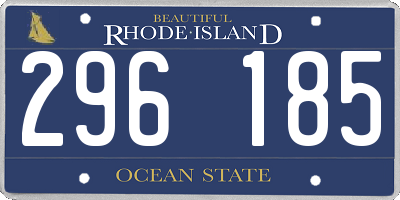 RI license plate 296185