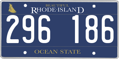 RI license plate 296186