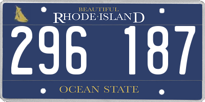 RI license plate 296187
