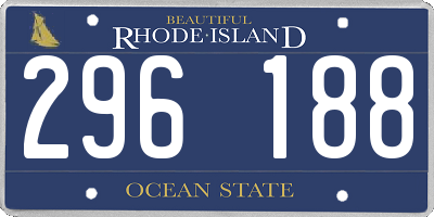 RI license plate 296188