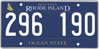 RI license plate 296190