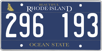 RI license plate 296193