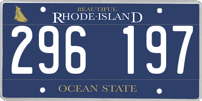 RI license plate 296197